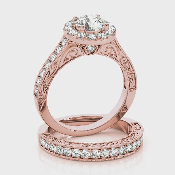 Vintage Halo Chanel Peekaboo Round Engagement Ring