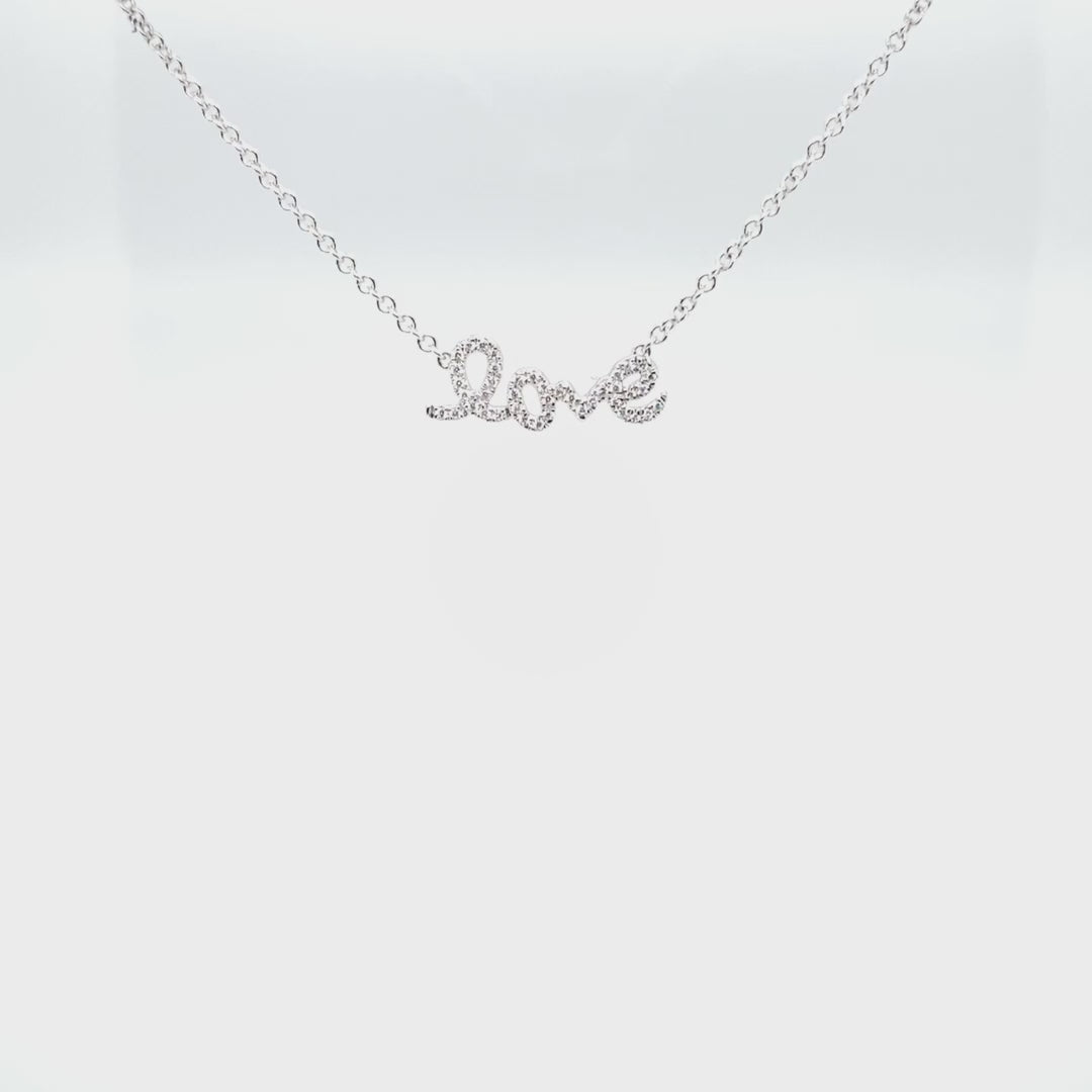 Pavé Diamonds LOVE Necklace
