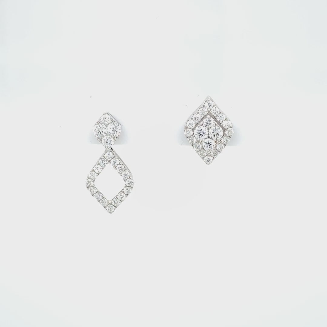 Halo Marquise Illusion Interchange Dangling Earrings
