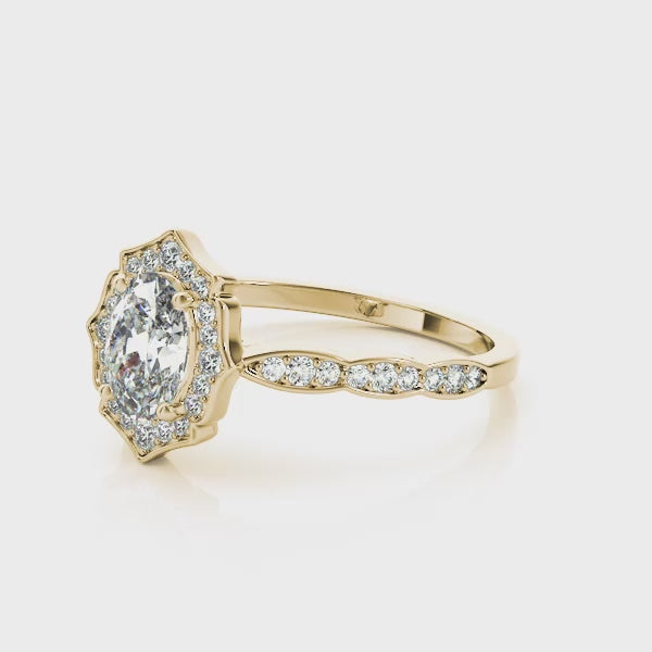 Oval Marseille Halo Engagement Ring
