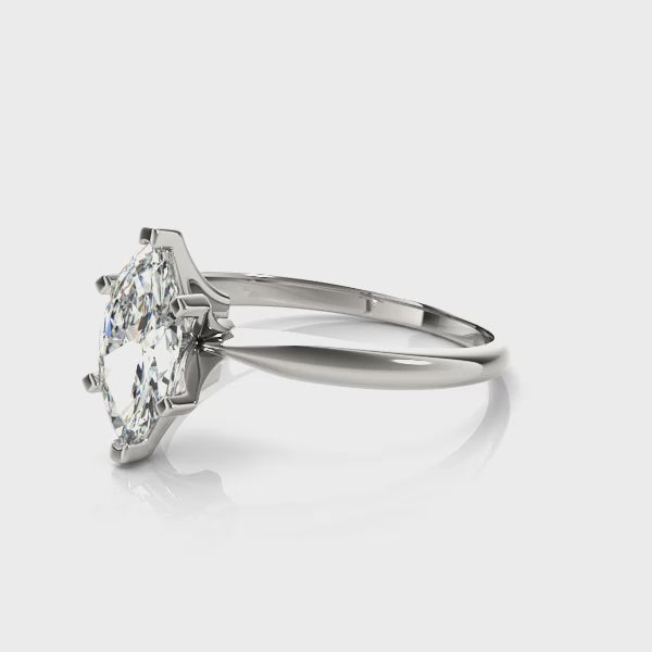Marquise Solitaire Diamond Engagement Ring