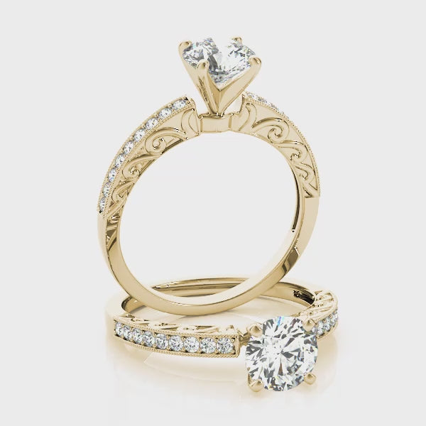 Vintage Tension Round Engagement Ring