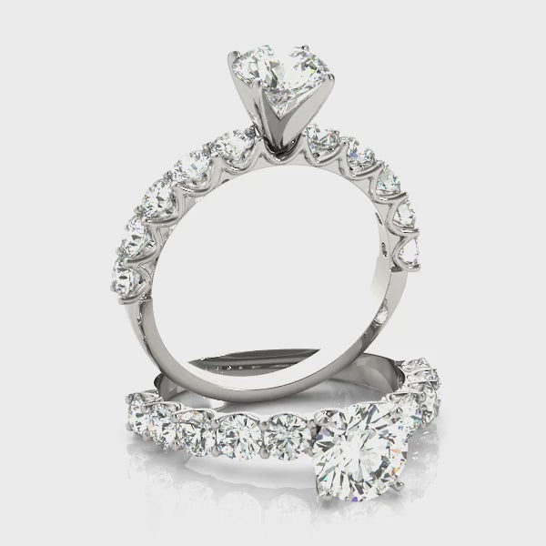 Waves Cathedral Peekaboo Round Engagement Ring