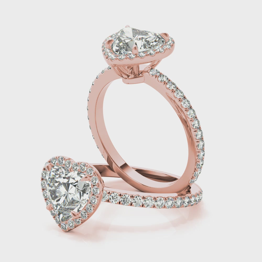 Heart Halo Engagement Ring