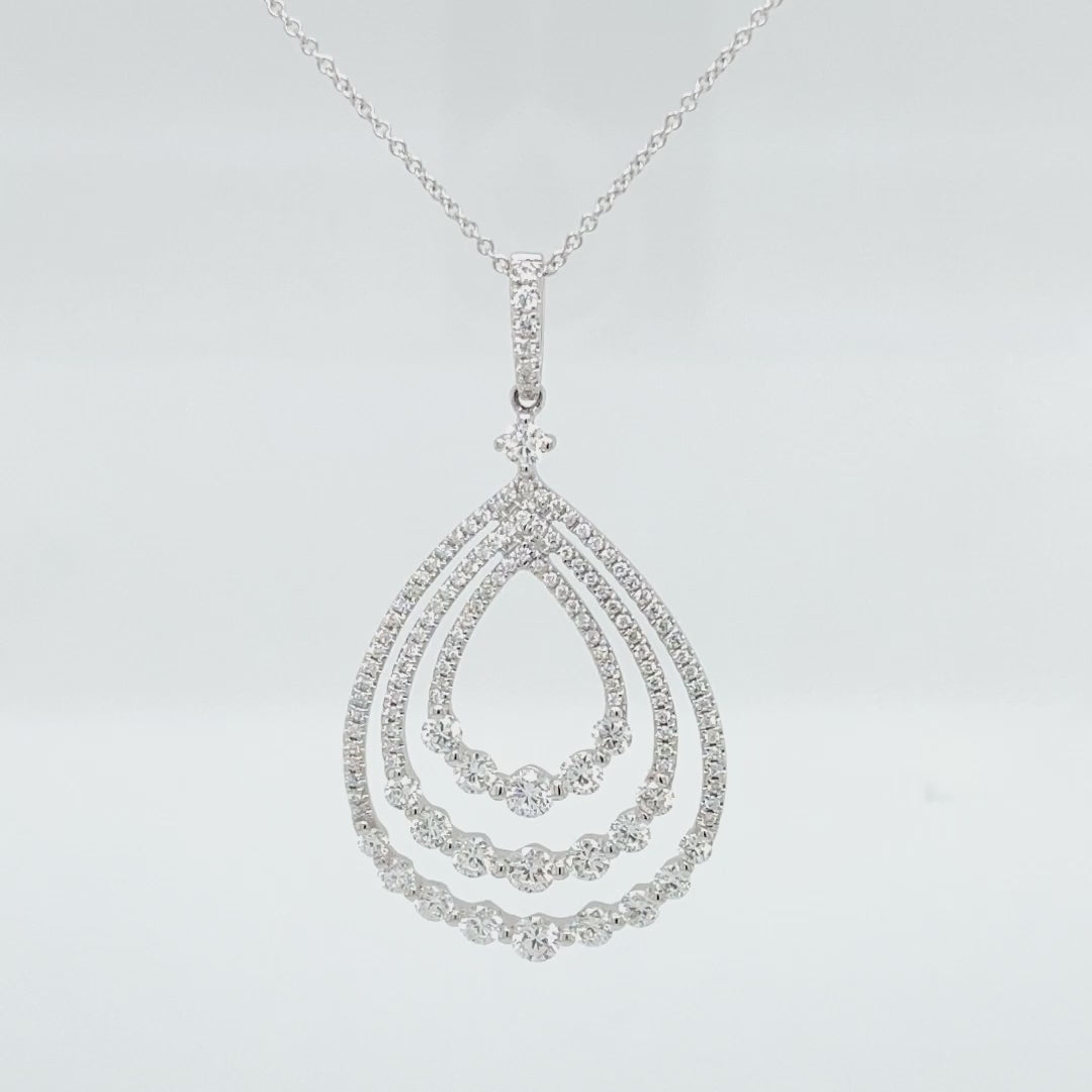 Three Rows Float Tear Drops Pendant for Rent