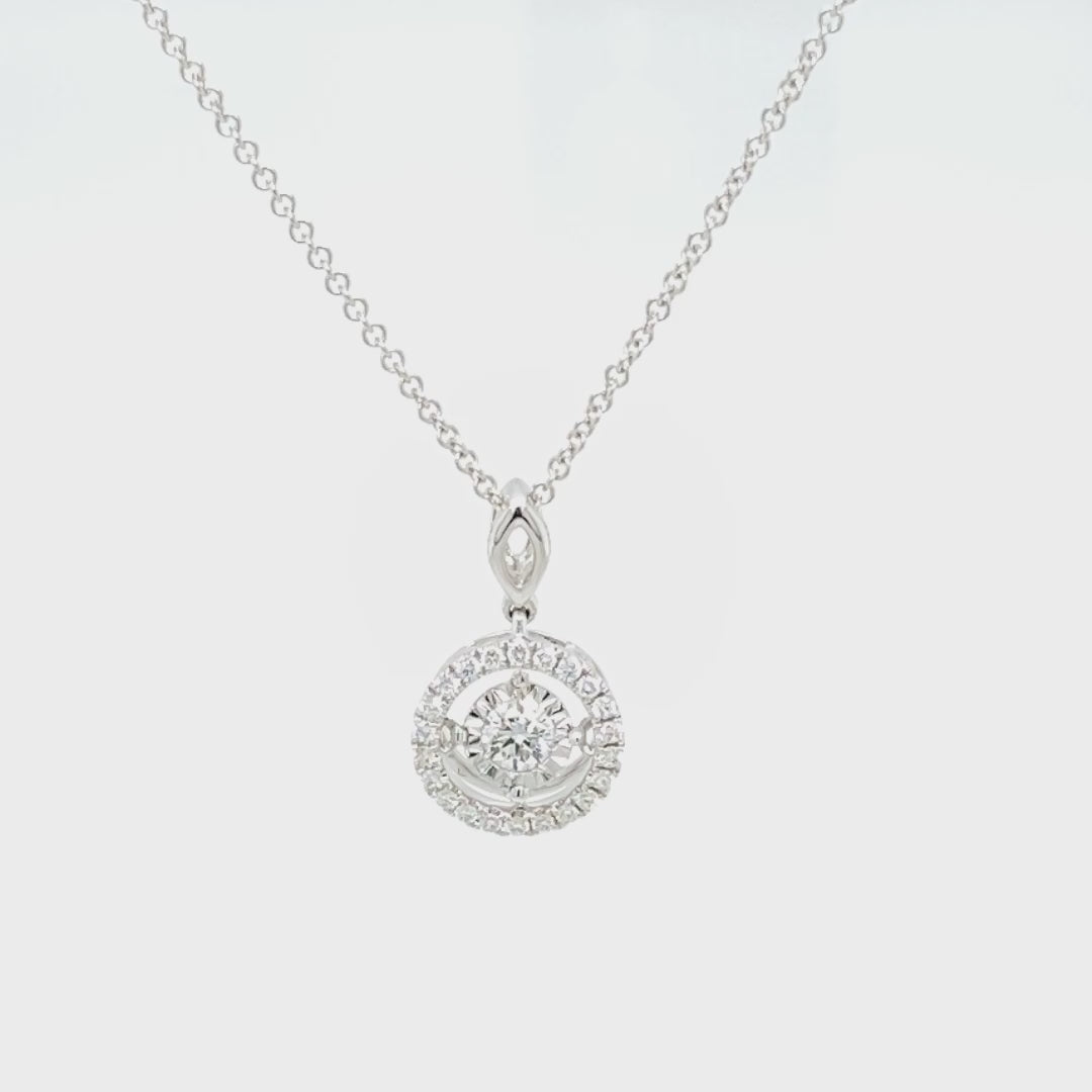 Floating Halo Round Diamonds Pendant