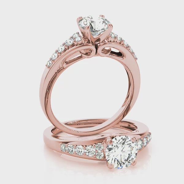 Vintage Reverse Tapered Round Diamond Engagement Ring