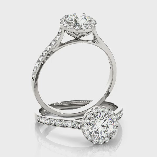 Round Diamond Halo Engagement Ring