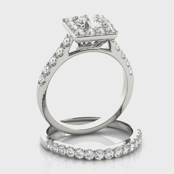 Princess Tulip Halo Round Engagement Ring