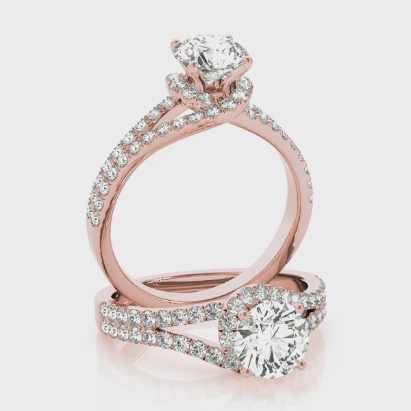 Float Halo Infinity Pavé Split Shank Round Engagement Ring