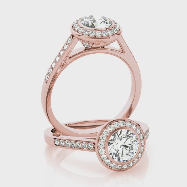 Bezel Halo Pavé Engagement Ring