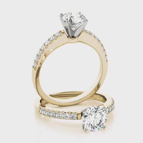 Tension Pavé Round Engagement Ring