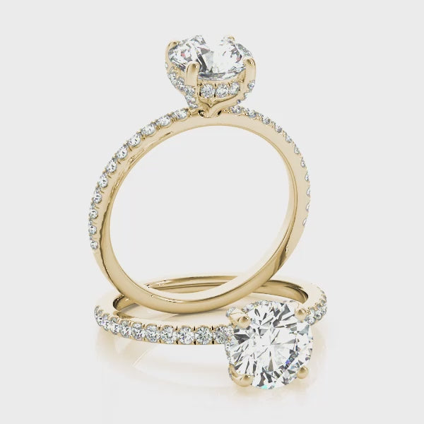 Mivro Pavé Hidden Halo Round Engagement Ring