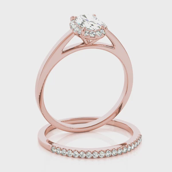 The Cathedral Solitaire Oval Halo Engagement Ring