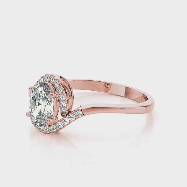 Oval Halo Infinity Pavé Engagement Ring