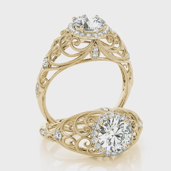 Vintage Halo Engagement Ring
