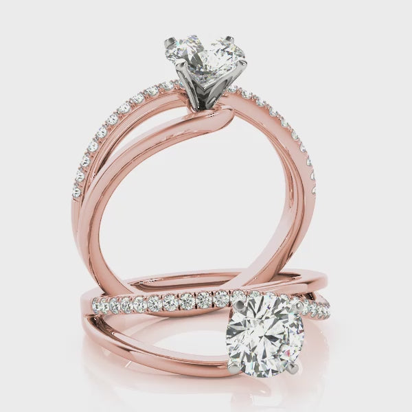 Split Shank Pavé Diamond Engagement Ring