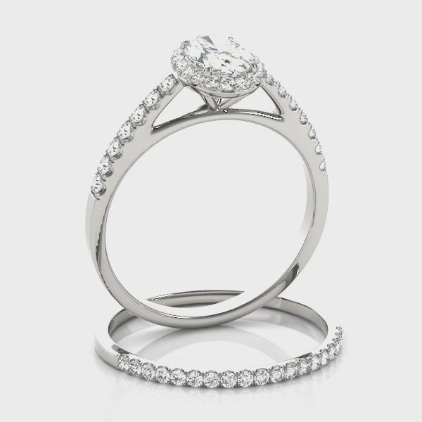 The Halo Cathedral Pavé Oval Engagement Ring