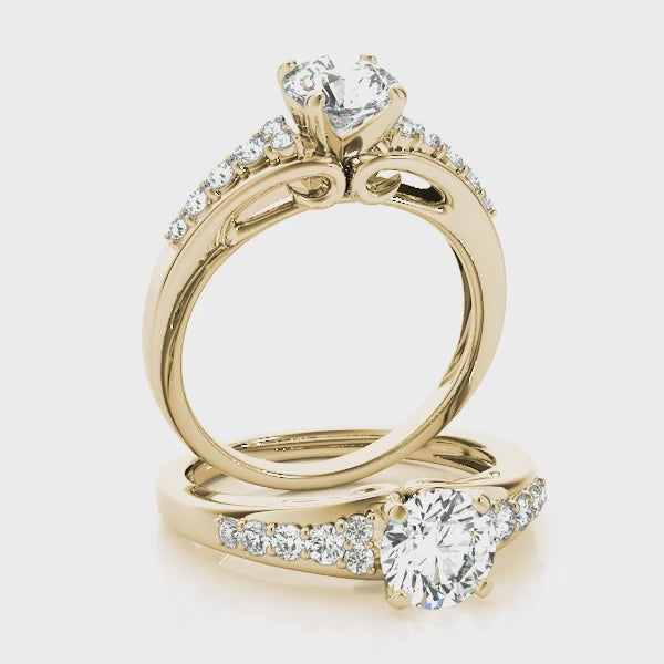 Vintage Reverse Tapered Round Diamond Engagement Ring