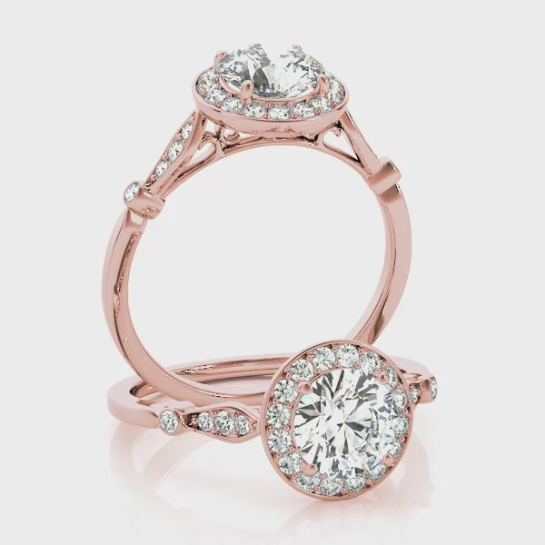 Vintage Halo Round Engagement Ring