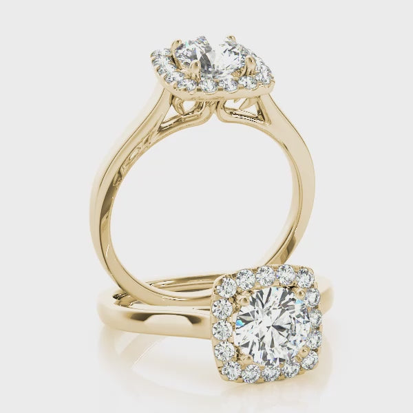 Square Halo Engagement Ring