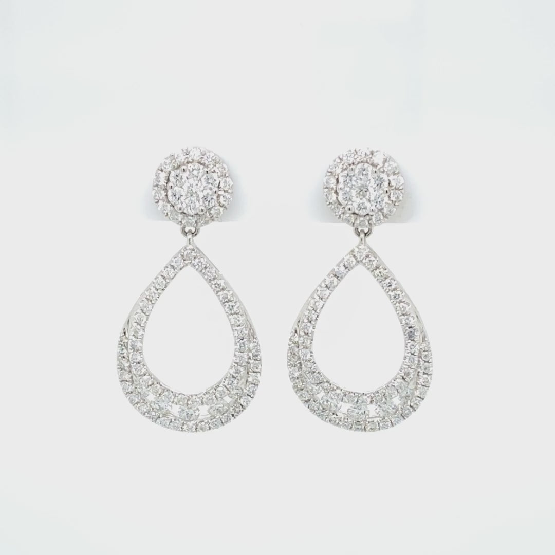 Double Pear Shape Drop Earrings