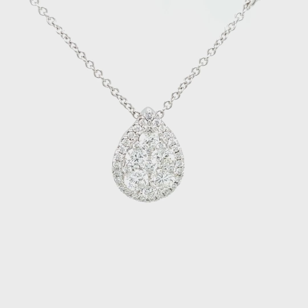 Halo Pear Cluster Necklace