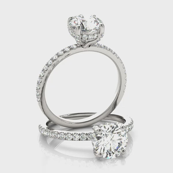 Mivro Pavé Hidden Halo Round Engagement Ring