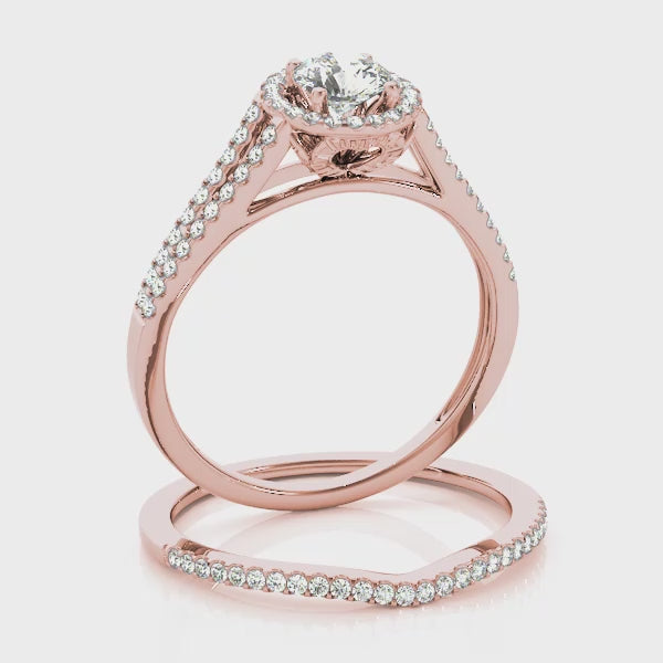 Forever Float Halo Split Shanks Round Engagement Ring