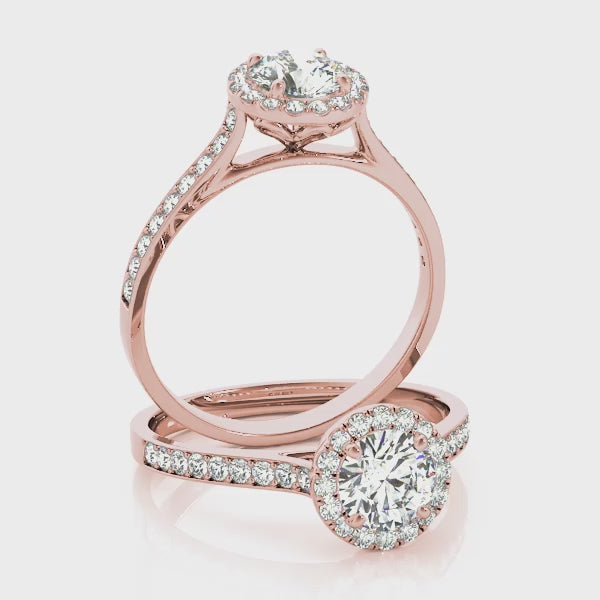 Round Diamond Halo Engagement Ring