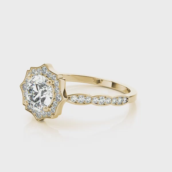 Round Diamond Magnolia Engagement Ring