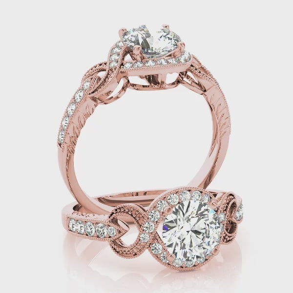 Vintage Twisted Shank Engagement Ring