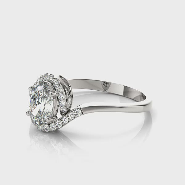 Oval Halo Infinity Pavé Engagement Ring