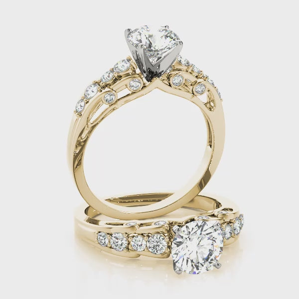 Artsy Peekaboo Round Engagement Ring