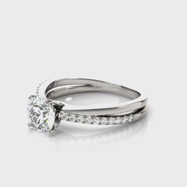 Split Shank Pavé Diamond Engagement Ring