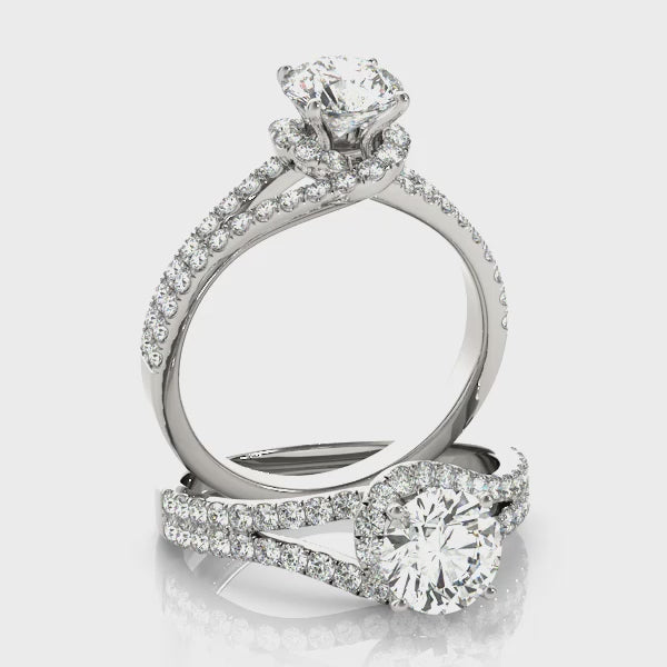 Float Halo Infinity Pavé Split Shank Round Engagement Ring