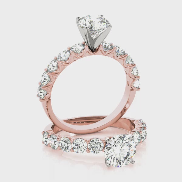 Waves Cathedral Peekaboo Round Engagement Ring