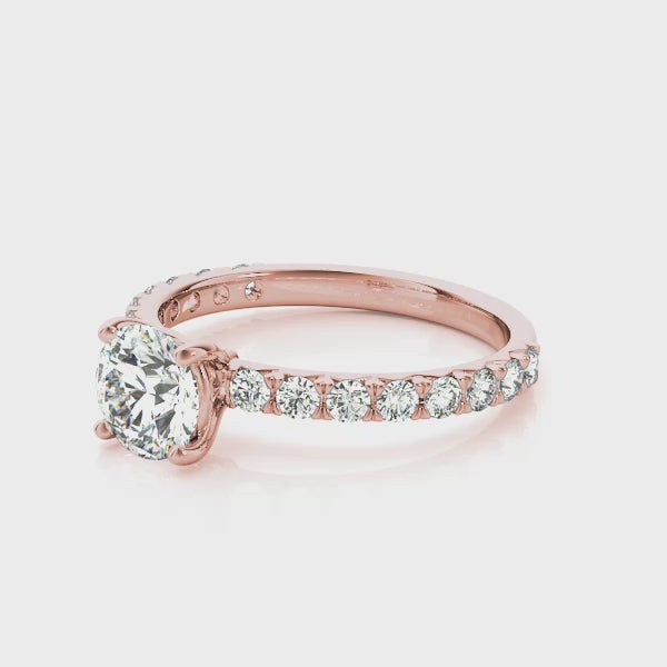 Classic Solitaire Pavé Engagement Ring