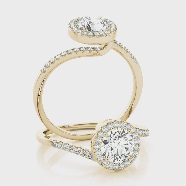 Halo Swirl Diamond Engagement Ring