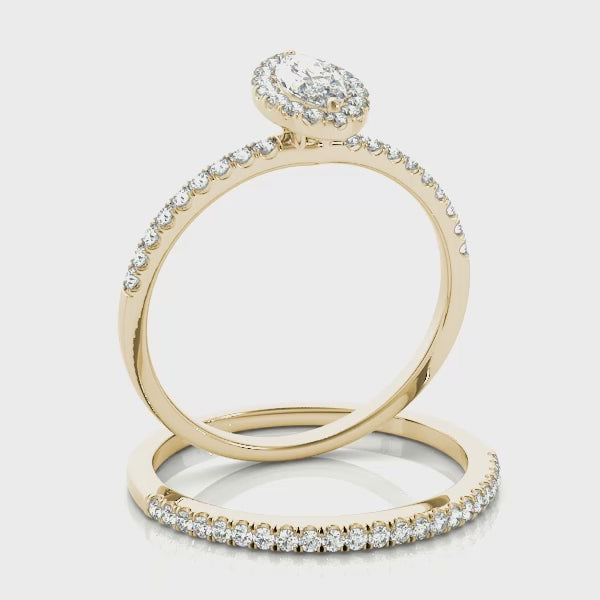 Marquise Halo Pavé Diamond Engagement Ring