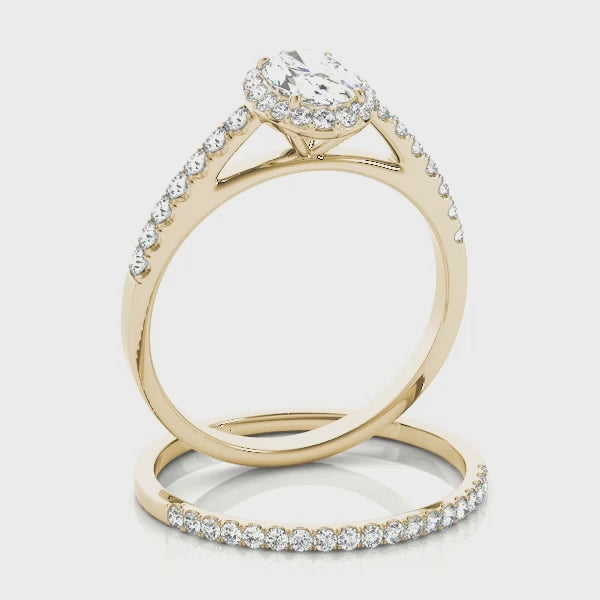 The Halo Cathedral Pavé Oval Engagement Ring