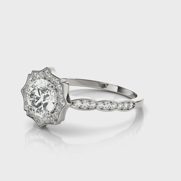 Round Diamond Magnolia Engagement Ring