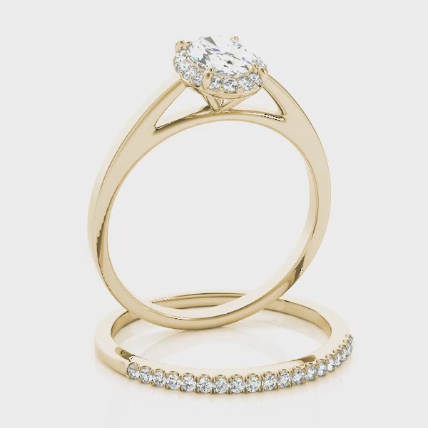 The Cathedral Solitaire Oval Halo Engagement Ring