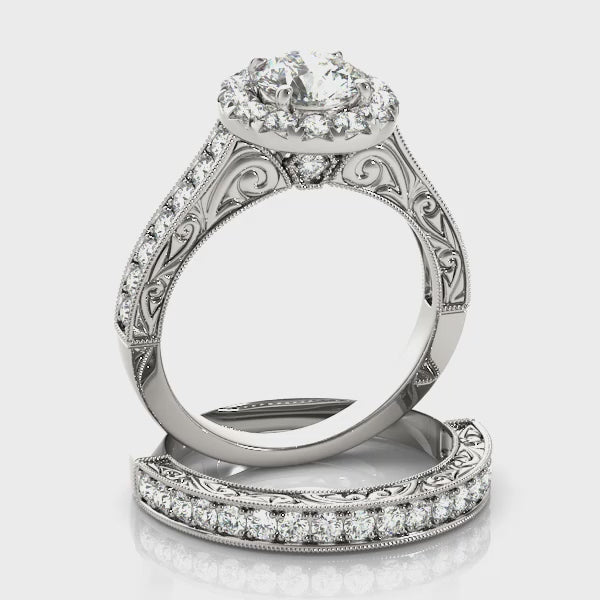 Vintage Halo Chanel Peekaboo Round Engagement Ring