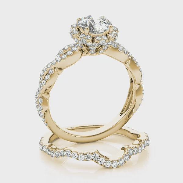 Floral Halo with Infinity Pavé Engagement Ring