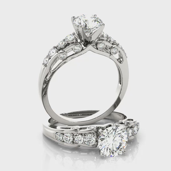 Artsy Peekaboo Round Engagement Ring