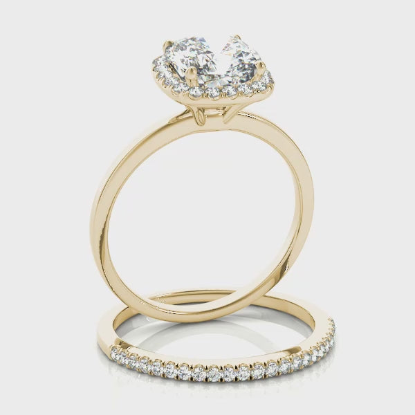 Cushion Halo Solitaire Engagement Ring