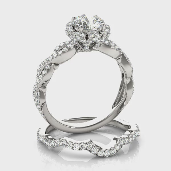 Floral Halo with Infinity Pavé Engagement Ring