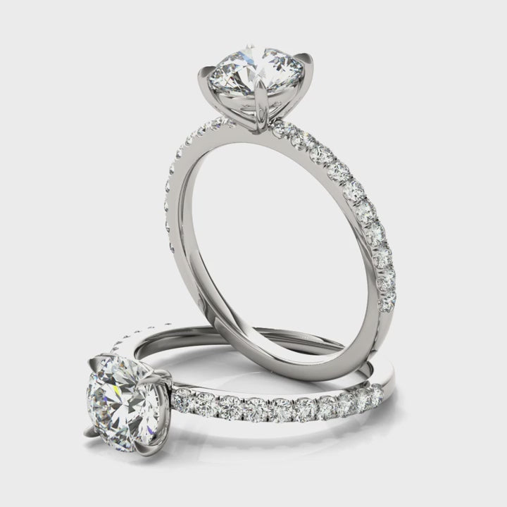 Round Pave Engagement Ring