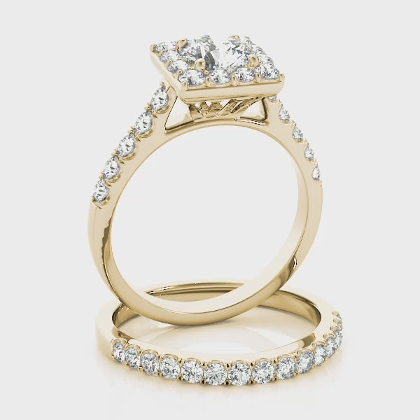 Princess Tulip Halo Round Engagement Ring